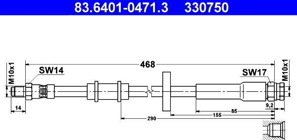 ATE 83.6401-0471.3 - Flessibile del freno autozon.pro