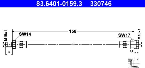 ATE 83.6401-0159.3 - Flessibile del freno autozon.pro