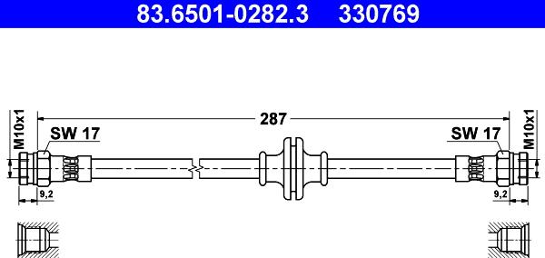 ATE 83.6501-0282.3 - Flessibile del freno autozon.pro