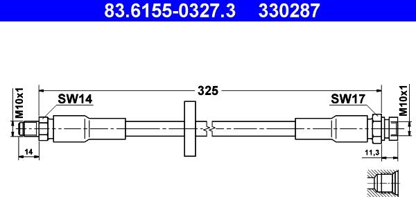 ATE 83.6155-0327.3 - Flessibile del freno autozon.pro