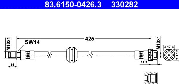 ATE 83.6150-0426.3 - Flessibile del freno autozon.pro