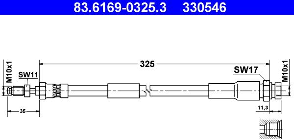 ATE 83.6169-0325.3 - Flessibile del freno autozon.pro