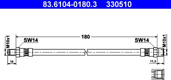 ATE 83.6104-0180.3 - Flessibile del freno autozon.pro