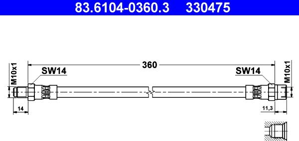 ATE 83.6104-0360.3 - Flessibile del freno autozon.pro