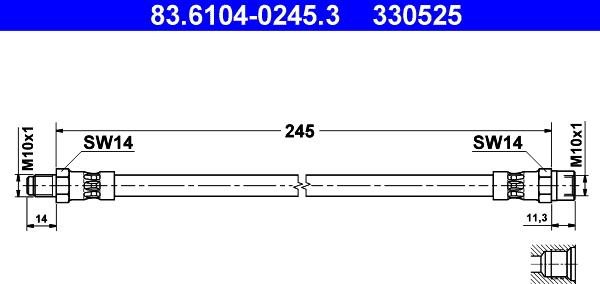 ATE 83.6104-0245.3 - Flessibile del freno autozon.pro