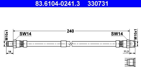 ATE 83.6104-0241.3 - Flessibile del freno autozon.pro