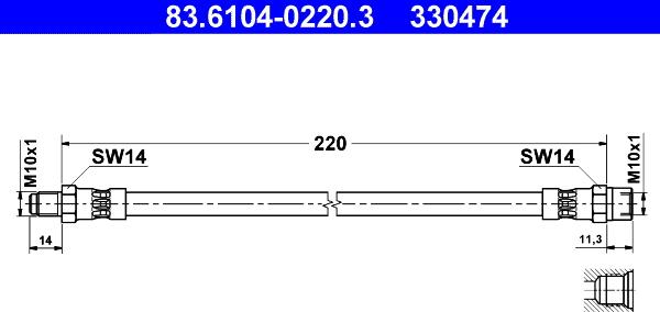 ATE 83.6104-0220.3 - Flessibile del freno autozon.pro