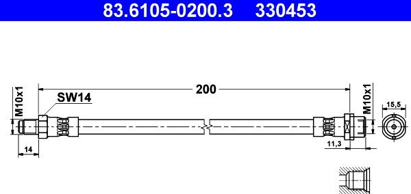 ATE 83.6105-0200.3 - Flessibile del freno autozon.pro