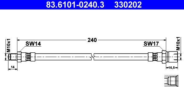 ATE 83.6101-0240.3 - Flessibile del freno autozon.pro