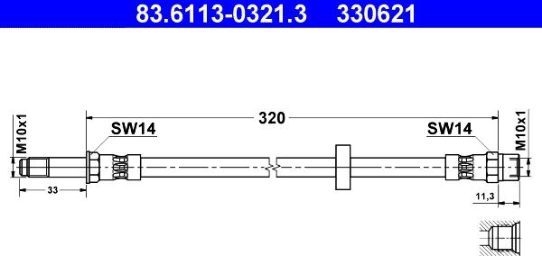 ATE 83.6113-0321.3 - Flessibile del freno autozon.pro