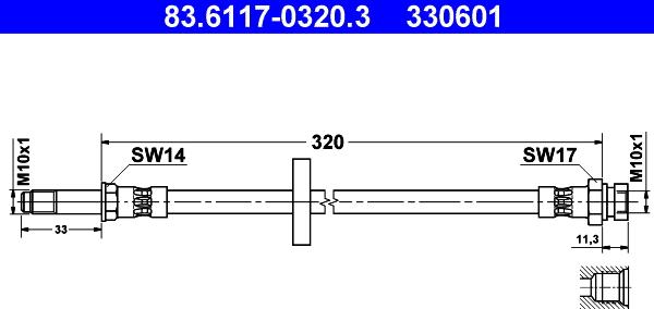 ATE 83.6117-0320.3 - Flessibile del freno autozon.pro