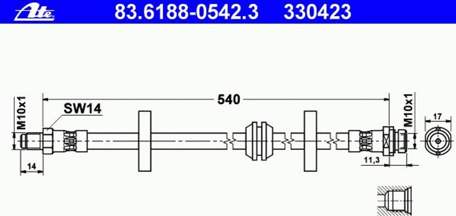 ATE 83618805423 - Flessibile del freno autozon.pro