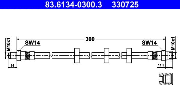 ATE 83.6134-0300.3 - Flessibile del freno autozon.pro