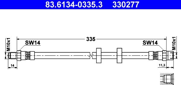 ATE 83.6134-0335.3 - Flessibile del freno autozon.pro