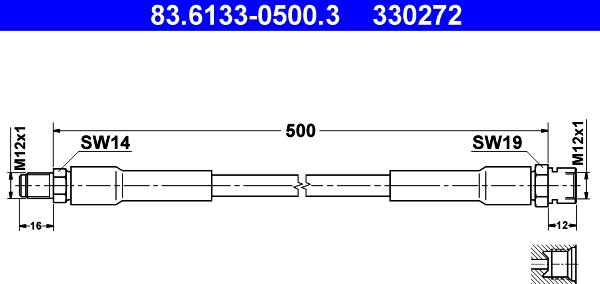 ATE 83.6133-0500.3 - Flessibile del freno autozon.pro