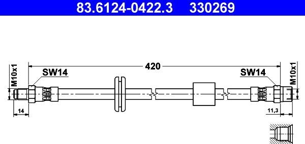 ATE 83.6124-0422.3 - Flessibile del freno autozon.pro