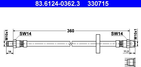 ATE 83.6124-0362.3 - Flessibile del freno autozon.pro