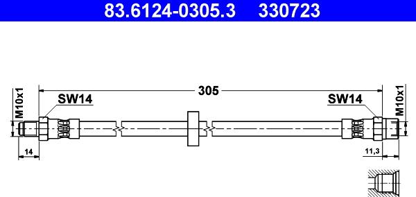 ATE 83.6124-0305.3 - Flessibile del freno autozon.pro