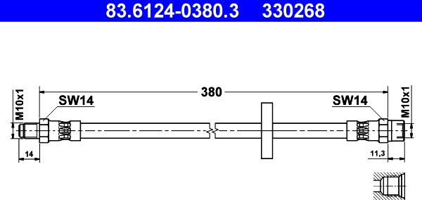 ATE 83.6124-0380.3 - Flessibile del freno autozon.pro