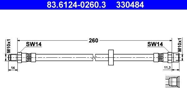 ATE 83.6124-0260.3 - Flessibile del freno autozon.pro