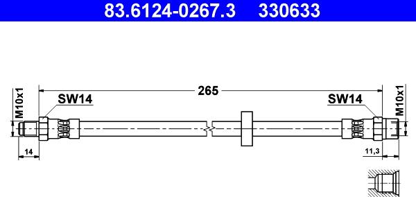 ATE 83.6124-0267.3 - Flessibile del freno autozon.pro