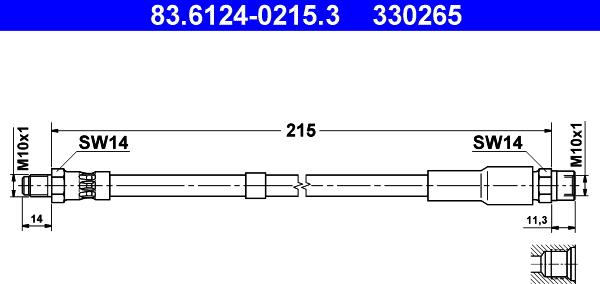 ATE 83.6124-0215.3 - Flessibile del freno autozon.pro