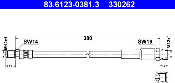 ATE 83.6123-0381.3 - Flessibile del freno autozon.pro