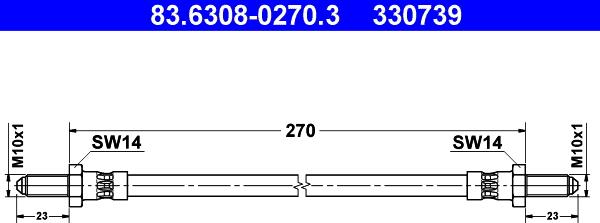 ATE 83.6308-0270.3 - Flessibile del freno autozon.pro