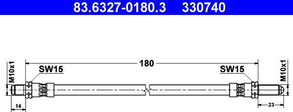 ATE 83.6327-0180.3 - Flessibile del freno autozon.pro