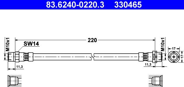 ATE 83.6240-0220.3 - Flessibile del freno autozon.pro