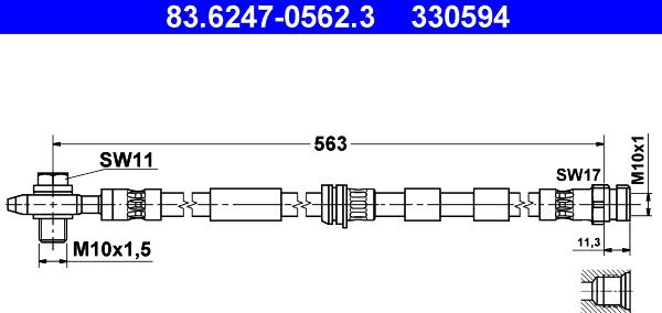 ATE 83.6247-0562.3 - Flessibile del freno autozon.pro