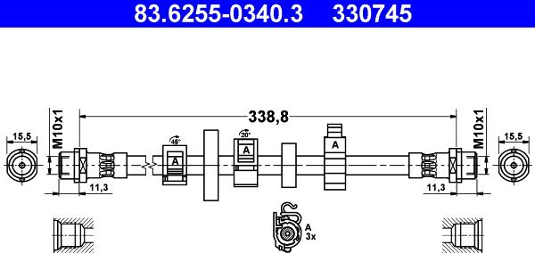 ATE 83.6255-0340.3 - Flessibile del freno autozon.pro