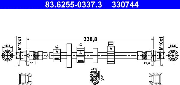 ATE 83.6255-0337.3 - Flessibile del freno autozon.pro