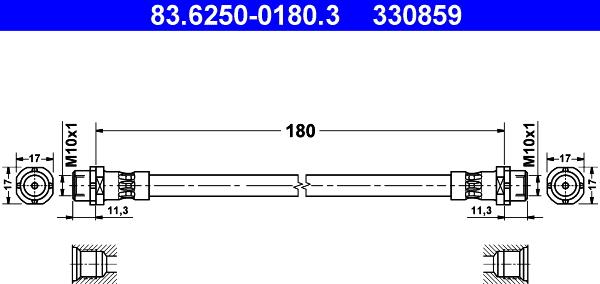 ATE 83.6250-0180.3 - Flessibile del freno autozon.pro