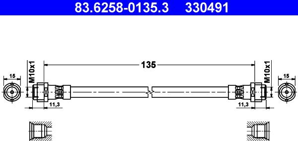 ATE 83.6258-0135.3 - Flessibile del freno autozon.pro