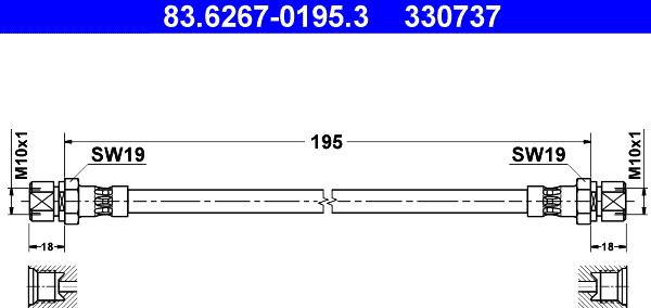 ATE 83.6267-0195.3 - Flessibile del freno autozon.pro