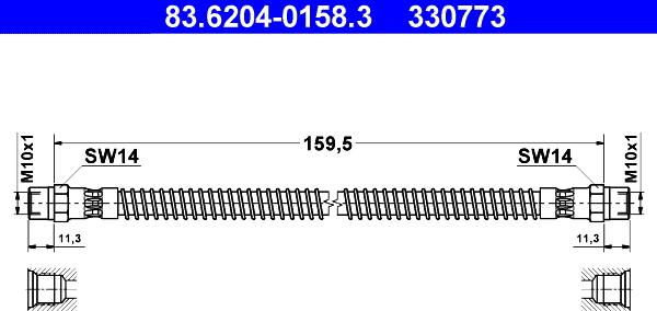 ATE 83.6204-0158.3 - Flessibile del freno autozon.pro