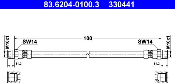 ATE 83.6204-0100.3 - Flessibile del freno autozon.pro