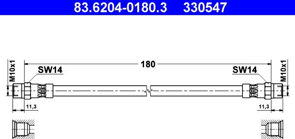 ATE 83.6204-0180.3 - Flessibile del freno autozon.pro