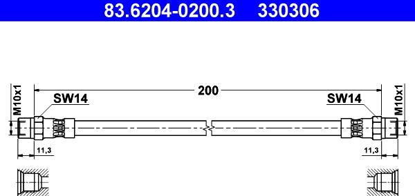 ATE 83.6204-0200.3 - Flessibile del freno autozon.pro