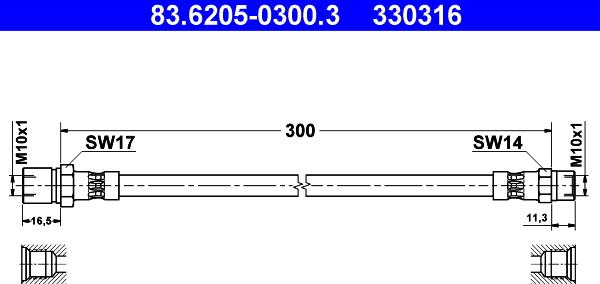 ATE 83.6205-0300.3 - Flessibile del freno autozon.pro