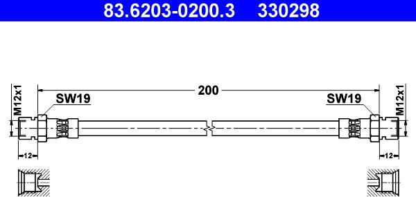 ATE 83.6203-0200.3 - Flessibile del freno autozon.pro