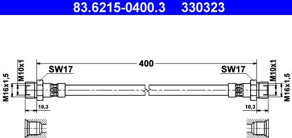 ATE 83.6215-0400.3 - Flessibile del freno autozon.pro