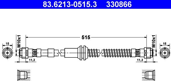 ATE 83.6213-0515.3 - Flessibile del freno autozon.pro