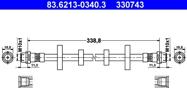 ATE 83.6213-0340.3 - Flessibile del freno autozon.pro