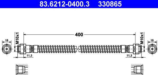 ATE 83.6212-0400.3 - Flessibile del freno autozon.pro