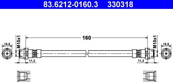 ATE 83.6212-0160.3 - Flessibile del freno autozon.pro