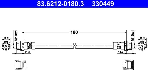 ATE 83.6212-0180.3 - Flessibile del freno autozon.pro