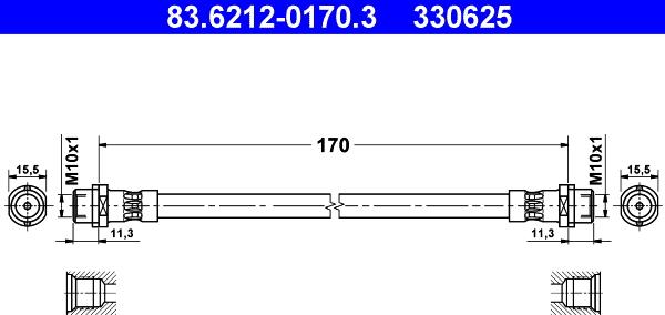 ATE 83.6212-0170.3 - Flessibile del freno autozon.pro