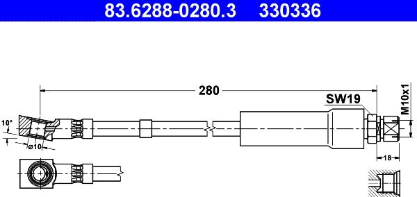 ATE 83.6288-0280.3 - Flessibile del freno autozon.pro